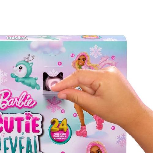 Poupee Barbie-Calendrier de l'Avent Cutie Reveal-1 poupée et 24 surprises HJX76