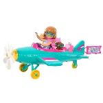 Barbie-Chelsea Can Be...-Avion et poupee-Coffret avec accessoires HTK38