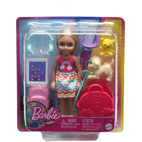 Poupee Barbie-Chelsea en Voyage-Coffret avec chiot et accessoires HJY17