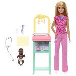 Poupee Barbie-Coffret Barbie Pédiatre-Poupée Blonde Et Poupée Bébé - 3 ans+- JCR72