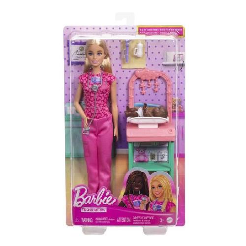 Poupee Barbie-Coffret Barbie Pédiatre-Poupée Blonde Et Poupée Bébé - 3 ans+- JCR72