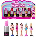 BARBIE Coffret Mini BarbieLand 6 rouge a levres avec mini poupées - JBD26