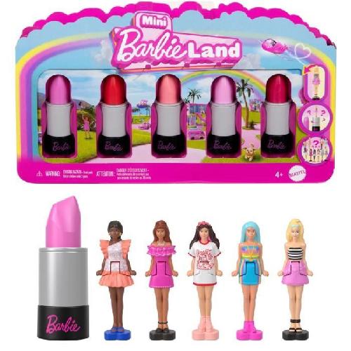 Poupee BARBIE Coffret Mini BarbieLand 6 rouge a levres avec mini poupées - JBD26