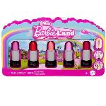 Poupee BARBIE Coffret Mini BarbieLand 6 rouge a levres avec mini poupées - JBD26