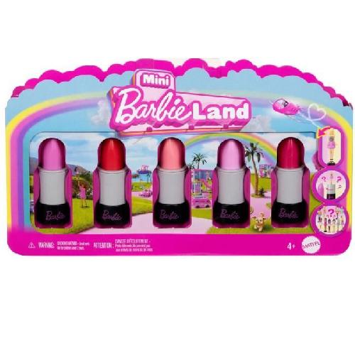 Poupee BARBIE Coffret Mini BarbieLand 6 rouge a levres avec mini poupées - JBD26