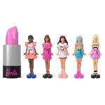 Poupee BARBIE Coffret Mini BarbieLand 6 rouge a levres avec mini poupées - JBD26