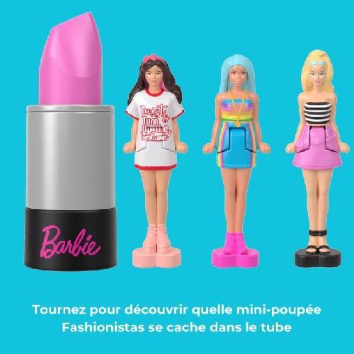 Poupee BARBIE Coffret Mini BarbieLand 6 rouge a levres avec mini poupées - JBD26