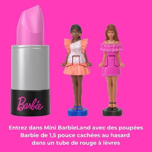 Poupee BARBIE Coffret Mini BarbieLand 6 rouge a levres avec mini poupées - JBD26