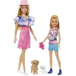 Barbie-Coffret Poupées Stacie et Barbie avec 2 chiots et accessoires HRM09