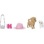 Poupee Barbie-Coffret Poupées Stacie et Barbie avec 2 chiots et accessoires HRM09