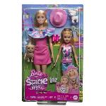 Poupee Barbie-Coffret Poupées Stacie et Barbie avec 2 chiots et accessoires HRM09