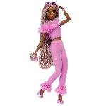 Barbie-Deluxe Style-Poupee Barbie a Combinaison Rose Tissu Doux - 4 ans+ - HYV28