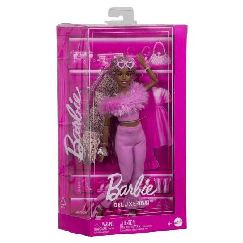 Poupee Barbie-Deluxe Style-Poupée Barbie a Combinaison Rose Tissu Doux - 4 ans+ - HYV28