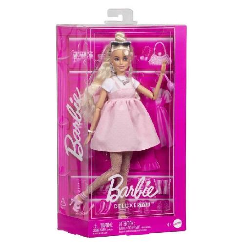 Poupee Barbie-Deluxe Style-Poupée Barbie Blonde a Robe Rose Pastel - 4ans+ - HYV27