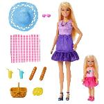 Poupee Barbie-Famille Et Amis-Barbie Pique-Nique-Coffret 2 Poupées - 3 ans+- JBF43