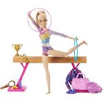 Poupee Barbie-Gymnastique-Coffret avec poupée et plus de 10 accessoires HRG52