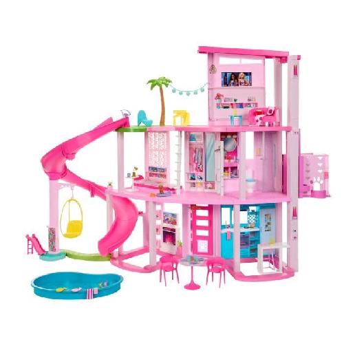 Poupee Barbie-Maison de Reve-Maison de poupée 3 niveaux. piscine et toboggan HMX10