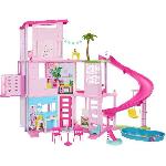 Poupee Barbie-Maison de Reve-Maison de poupée 3 niveaux. piscine et toboggan HMX10