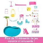 Poupee Barbie-Maison de Reve-Maison de poupée 3 niveaux. piscine et toboggan HMX10