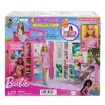 Univers Miniature - Habitation Miniature - Garage Miniature Barbie-Maison de vacances-Coffret et poupee. 4 zones et 11 accessoires HRJ77