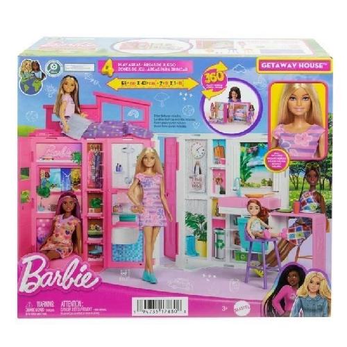 Univers Miniature - Habitation Miniature - Garage Miniature Barbie-Maison de vacances-Coffret et poupee. 4 zones et 11 accessoires HRJ77