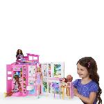 Univers Miniature - Habitation Miniature - Garage Miniature Barbie-Maison de vacances-Coffret et poupee. 4 zones et 11 accessoires HRJ77