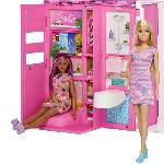 Univers Miniature - Habitation Miniature - Garage Miniature Barbie-Maison de vacances-Coffret et poupee. 4 zones et 11 accessoires HRJ77