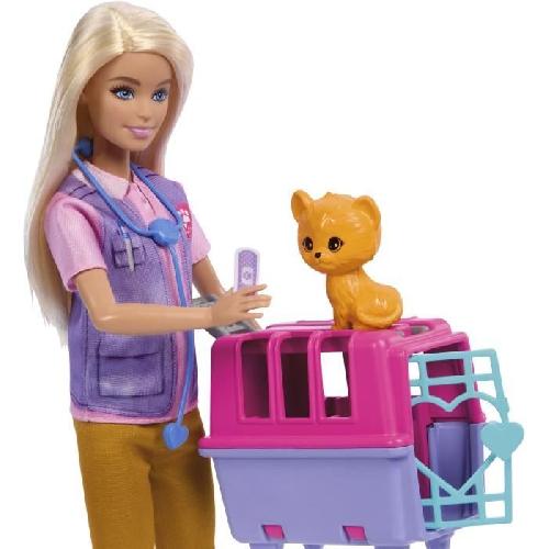 Poupee Barbie-Sauvetage d'Animaux-Coffret poupée blonde et accessoires HRG50