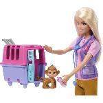 Poupee Barbie-Sauvetage d'Animaux-Coffret poupée blonde et accessoires HRG50