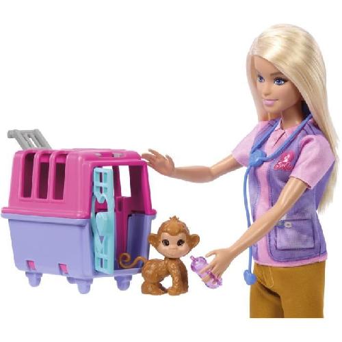 Poupee Barbie-Sauvetage d'Animaux-Coffret poupée blonde et accessoires HRG50