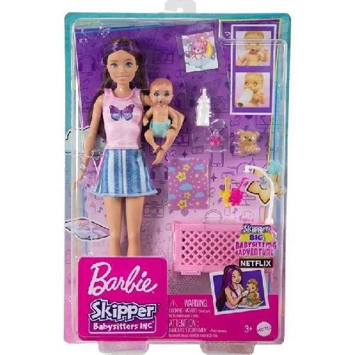 Poupee Barbie-Skipper Baby-Sitter-Coffret poupée et accessoires HJY33