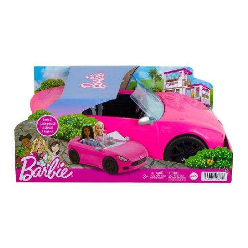 Poupee Barbie - Voiture Cabriolet de Barbie - Véhicule poupée mannequin - Rose - Pour Enfant des 3 ans