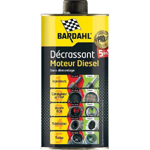 Additif Performance - Entretien - Nettoyage - Anti-fumee BARDAHL Decrassant moteur diesel 5 en 1 - 1 Litre