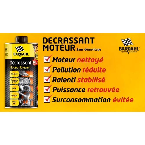 Additif Performance - Entretien - Nettoyage - Anti-fumee BARDAHL Decrassant moteur diesel 5 en 1 - 1 Litre et 300ml