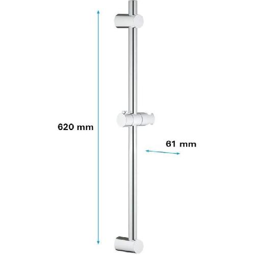 Cabine De Douche Barre de douche 600 mm - GROHE - Vitalio Universal - Chrome - ABS - Blanc