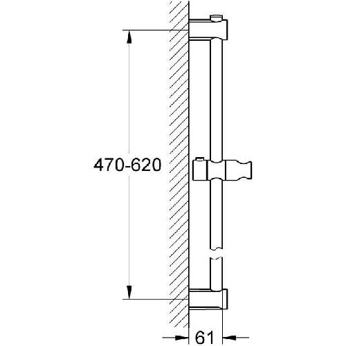 Cabine De Douche Barre de douche 600 mm - GROHE - Vitalio Universal - Chrome - ABS - Blanc