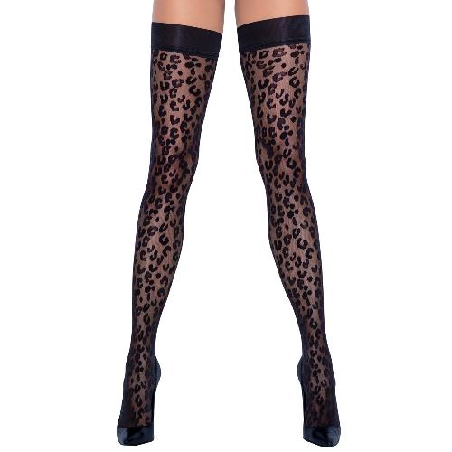 Bas et Collants bas autofixants sexy leopard taille 3