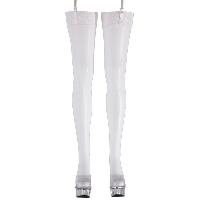 Bas et Collants Bas Nylon blancs T2 avec Jarretiere en dentelle fleurie