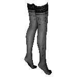 Bas et Collants Bas nylon stays-up noirs effet tatouage taille 2