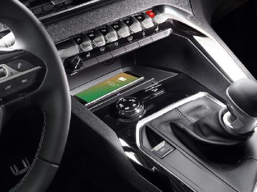 Chargeur Induction Qi Base de charge sans fil Induction Qi compatible avec Peugeot 5008 3008 ap16 - Noir