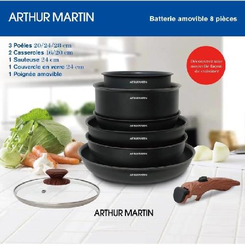 Batterie De Cuisine Batterie de cuisine 8 pieces ARTHUR MARTIN - Aluminium - Poignee Bois - Tous feux dont induction