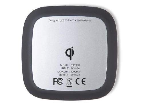 Chargeur Induction Qi Batterie externe Power Pack 3000 mAh sans fil Qi noir