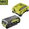 Batterie Pour Machine Outil RYOBI - 1 batterie lithium+ 36V MAXPOWER 4.0 Ah et 1 chargeur rapide 6.0 A - RY36BC60A-140