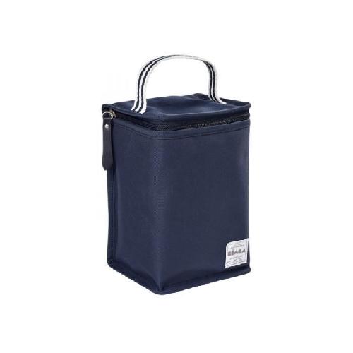 Sac Repas Bebe BEABA. Pochette repas isotherme Bleu marine / stripes