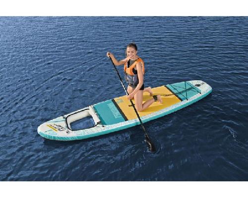 Stand Up Paddle - Sup BESTWAY Paddle gonflable Panorama Hydro-force?. 340 x 89 x 15 cm. 150 kg max. fenetre transparent. pompe. leash