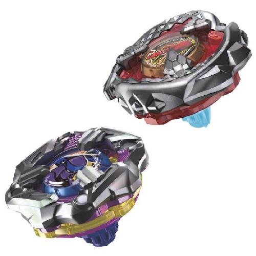 Toupie - Toupie De Competition - Arene - Lanceur Beyblade X Dual Pack Beat Tyranno 4-70Q et Knife Shinobi 4-80HN. 2 toupies de competition a rotation droite authentiques Takara Tomy