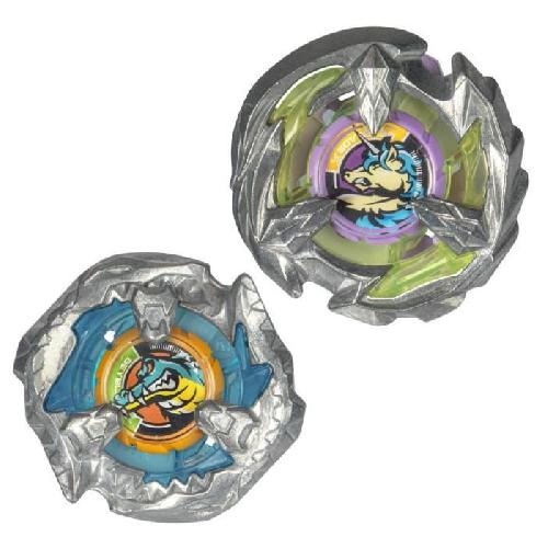 Toupie - Toupie De Competition - Arene - Lanceur Beyblade X Dual Pack Bite Croc 3-60LF et Sting Unicorn 4-60P. 2 toupies de competition a rotation droite. Des 8 ans