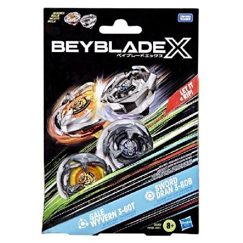 Toupie - Toupie De Competition - Arene - Lanceur Beyblade X Dual Pack Gale Wyvern 3-60T et Sword Dran 3-80B. 2 toupies de competition a rotation droite authentiques Takara Tomy. Des