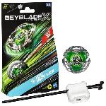 Beyblade X. Starter Pack Helm Knight 3-80N avec toupie de competition a rotation droite de type defense et lanceur. a partir de 8 an