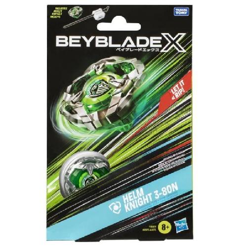 Toupie - Toupie De Competition - Arene - Lanceur Beyblade X. Starter Pack Helm Knight 3-80N avec toupie de competition a rotation droite de type defense et lanceur. a partir de 8 an